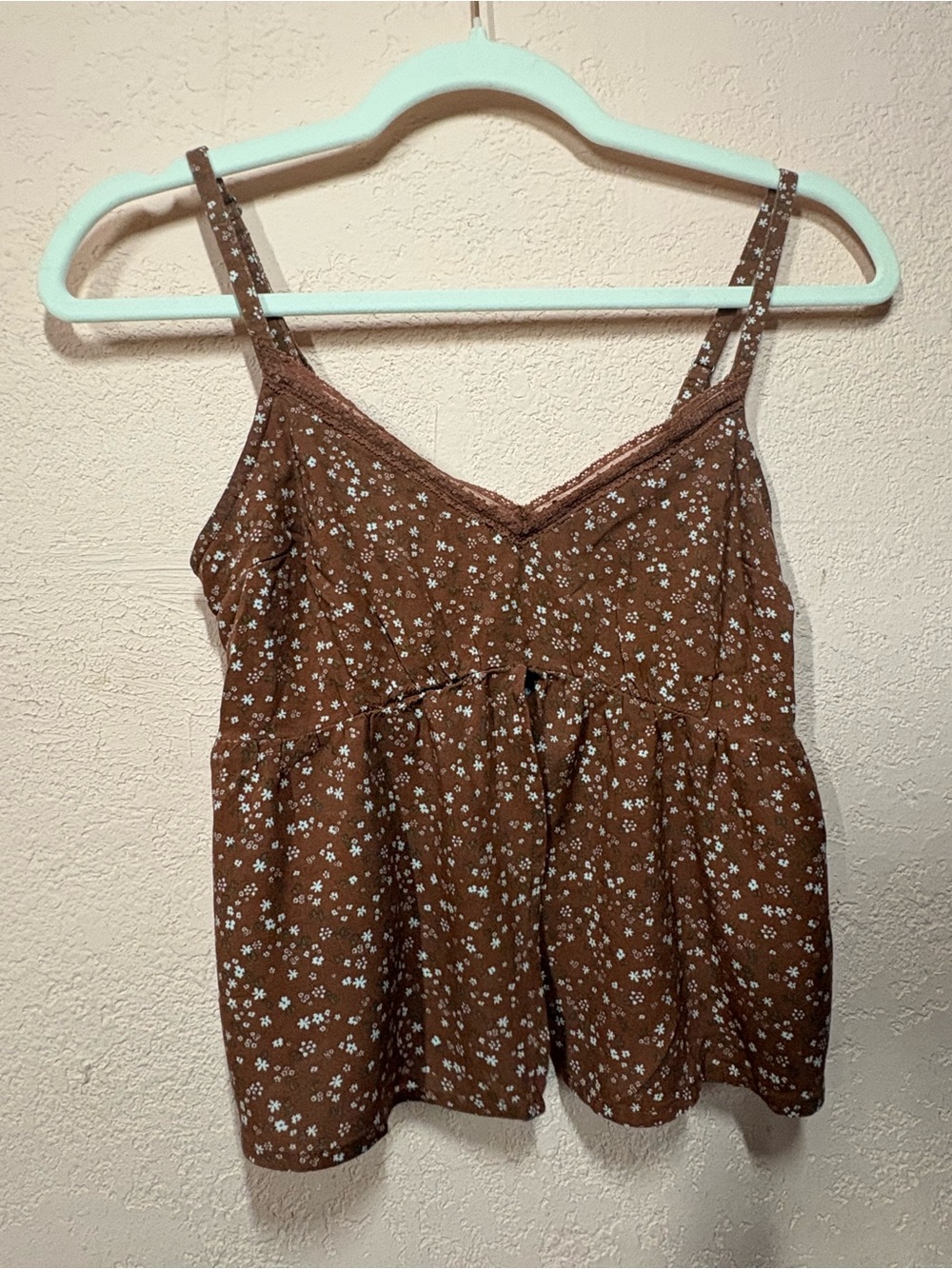 Hollister Brown Floral Babydoll Top